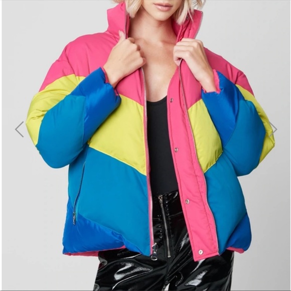 Blank NYC Neon Reversible Puffer Jacket - Picture 1 of 4